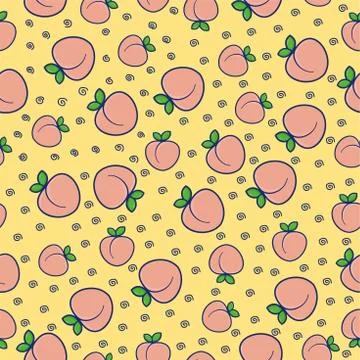 Pattern seamless fruit peach, for background, web, banner, for print and can  Stock Illustration