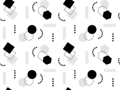 Pattern seamless geometry black Stock Illustration