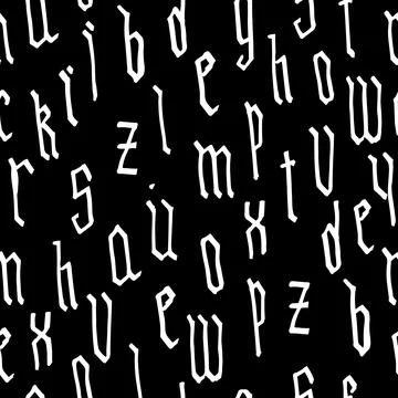 Pattern seamless Gothic style alphabet calligraphy, lettering. European Medie Stock Illustration