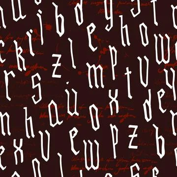 Pattern seamless Gothic style alphabet calligraphy, lettering. Illegible text イラスト素材
