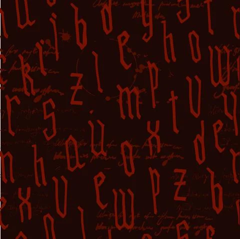 Pattern seamless Gothic style alphabet calligraphy, lettering. Illegible text Stock Illustration