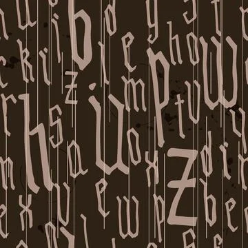 Pattern seamless Gothic style alphabet calligraphy, lettering. Ink stains, wine イラスト素材