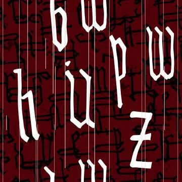 Pattern seamless Gothic style alphabet calligraphy, lettering. European Medieval Stock Illustration