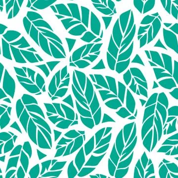 Pattern seamless of green leaves Stock Illustration