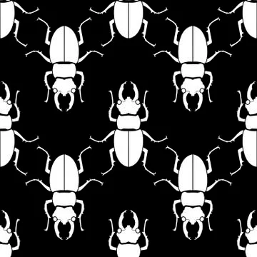 Pattern seamless. Insect background. Beetle ornament. Illustrazione stock