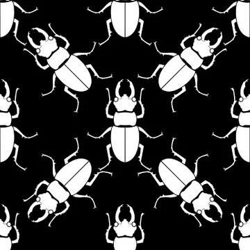 Pattern seamless. Insect background. Beetle ornament. Illustrazione stock