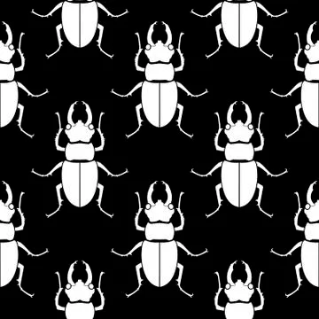 Pattern seamless. Insect background. Beetle ornament. Illustrazione stock
