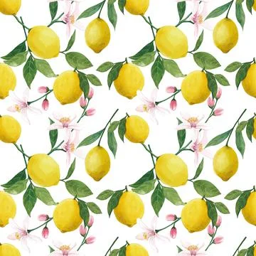Pattern seamless with Italian tile design watercolor vector illustration Stock Illustration