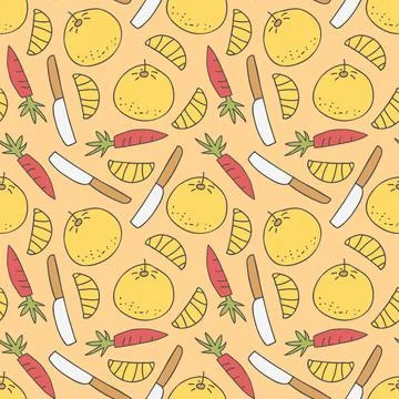 Pattern seamless kids with kitchen equipment doodle element. KITCHEN TOOLS EL Stock Illustration