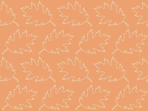 Pattern seamless oak leaf outline Stock Illustration