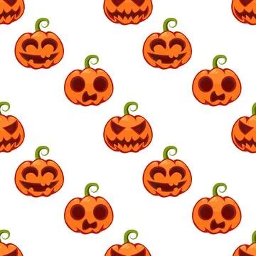Pattern seamless pumpkin Halloween Stock Illustration