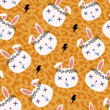 Pattern seamless rabbits Stock Illustration