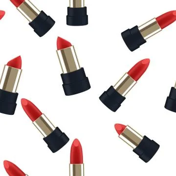 Pattern seamless Red lipstick 3d illustration of a beautiful vector illustration Ilustración de archivo