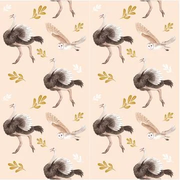 Pattern seamless with savannah wildlife concept design watercolor illustratio Illustrazione stock