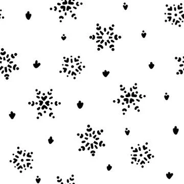 The pattern is seamless with snowflakes Stock Illustration