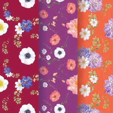 Pattern seamless with spring bright concept design watercolor illustration Stock Illustration