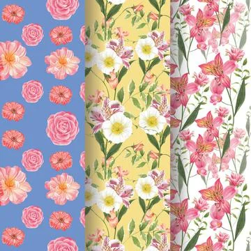 Pattern seamless with spring bright concept design watercolor illustration Illustrazione stock