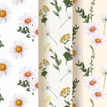 Pattern seamless with spring flower concept,watercolor style Stock Illustration