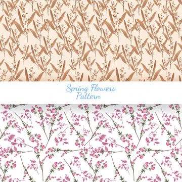Pattern seamless with spring flower concept,watercolor style Stock Illustration