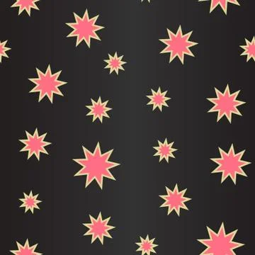 The pattern is seamless, stars on a dark blue background. Illustrazione stock