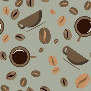 Pattern seamless vintage coffee Stock Illustration