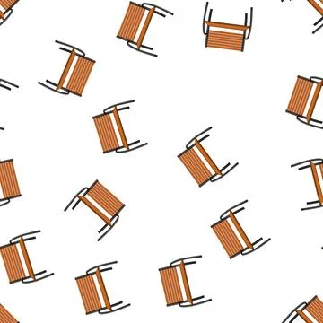 Pattern seat garden outdoor bench cartoon vector Stock Illustration