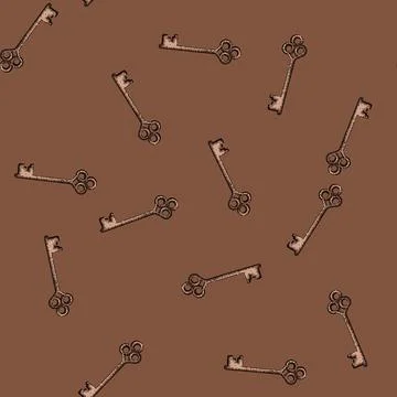 Pattern secret skeleton key sketch hand drawn イラスト素材
