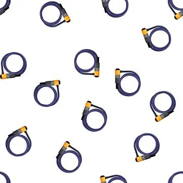 Pattern security bicycle lock cartoon vector Stock Illustration