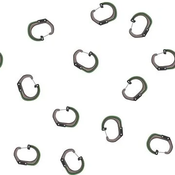 Pattern security carabiner clip cartoon vector 库存插图