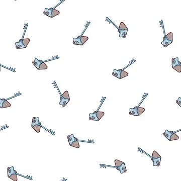 Pattern security door key hotel cartoon vector Stock Illustration