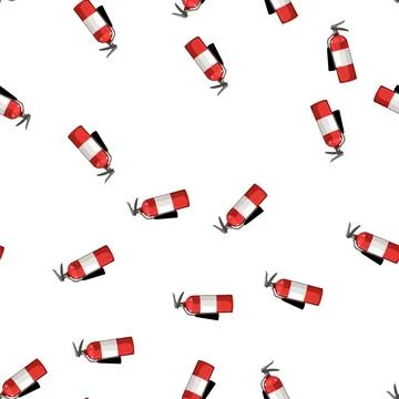 Pattern security fire extinguisher cartoon vector Stockillustratie