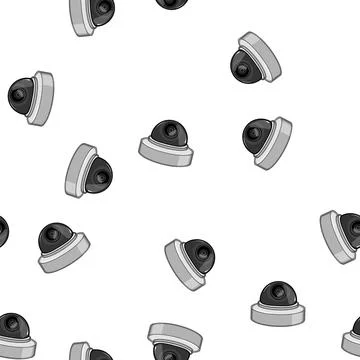 Pattern security ip camera cartoon vector Stockillustratie