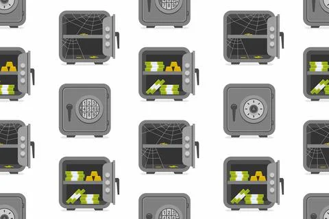 Pattern with security metal safes 스톡 일러스트