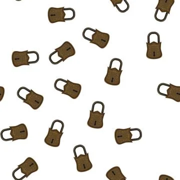 Pattern security padlock vintage cartoon vector 库存插图