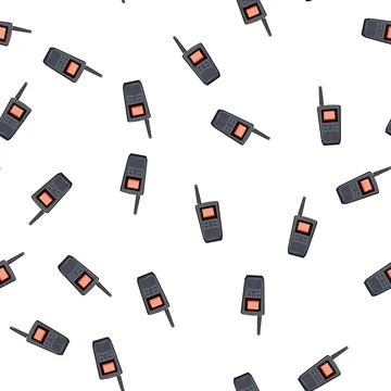 Pattern security walkie talkie cartoon vector 库存插图