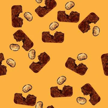 Pattern seed sketch hand drawn Ilustração Stock