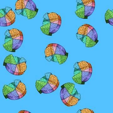 Pattern segments pie chart sketch hand drawn Stock Illustration