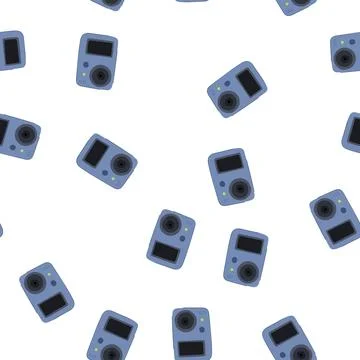 Pattern selfie action camera cartoon vector Stock Illustration