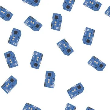 Pattern semiconductor microcontroller cartoon vector Stock Illustration