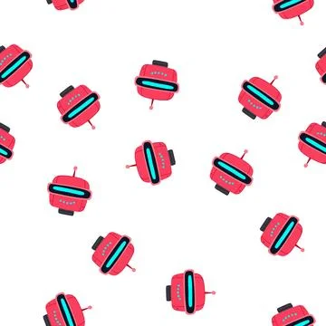 Pattern sensors robot head cartoon vector Stockillustratie