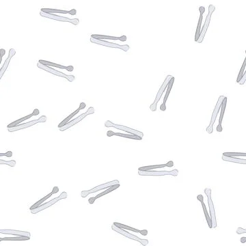Pattern serve sugar cube tongs cartoon vector 库存插图