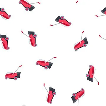 Pattern service lawn mower cartoon vector Illustrazione stock