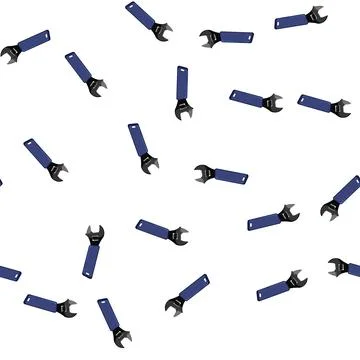 Pattern service wrench tool cartoon vector Stock Illustration