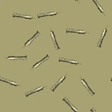 Pattern set candle sketch hand drawn Stock Illustration