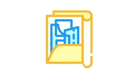 Pattern set folder color icon animation Stock Footage 156655508