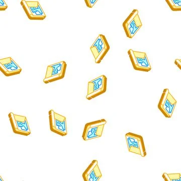 Pattern set folder isometric icon seamless pattern Stock Illustration