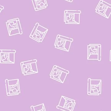 Pattern set folder line vector seamless pattern Stock Illustration
