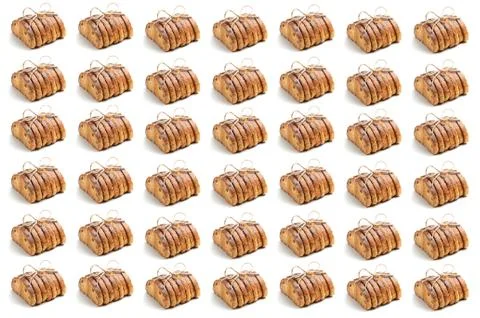 Pattern from a set of rusks. Stock Photos