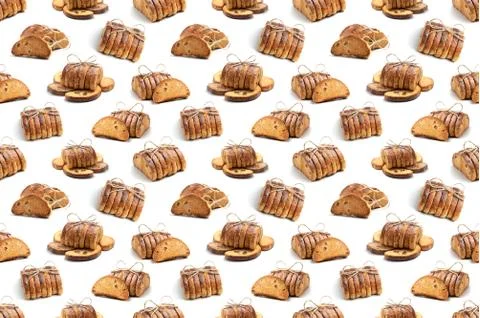 Pattern from a set of rusks. Foto stock