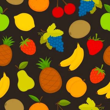 Pattern set of vector fruit Stock Illustration